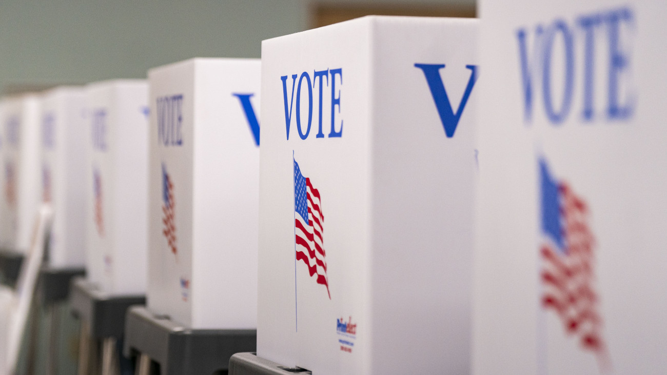 Voting booths at a polling location at the Thomasville Library during the last day of early voting in Thomasville, North Carolina, US, on Saturday, Nov. 2, 2024. Disinformation is permeating the 2024 US presidential election on an unprecedented scale, with online instigators escalating doubts about the integrity of the electoral process as millions of Americans cast their ballots. Photographer: Al Drago/Bloomberg via Getty Images