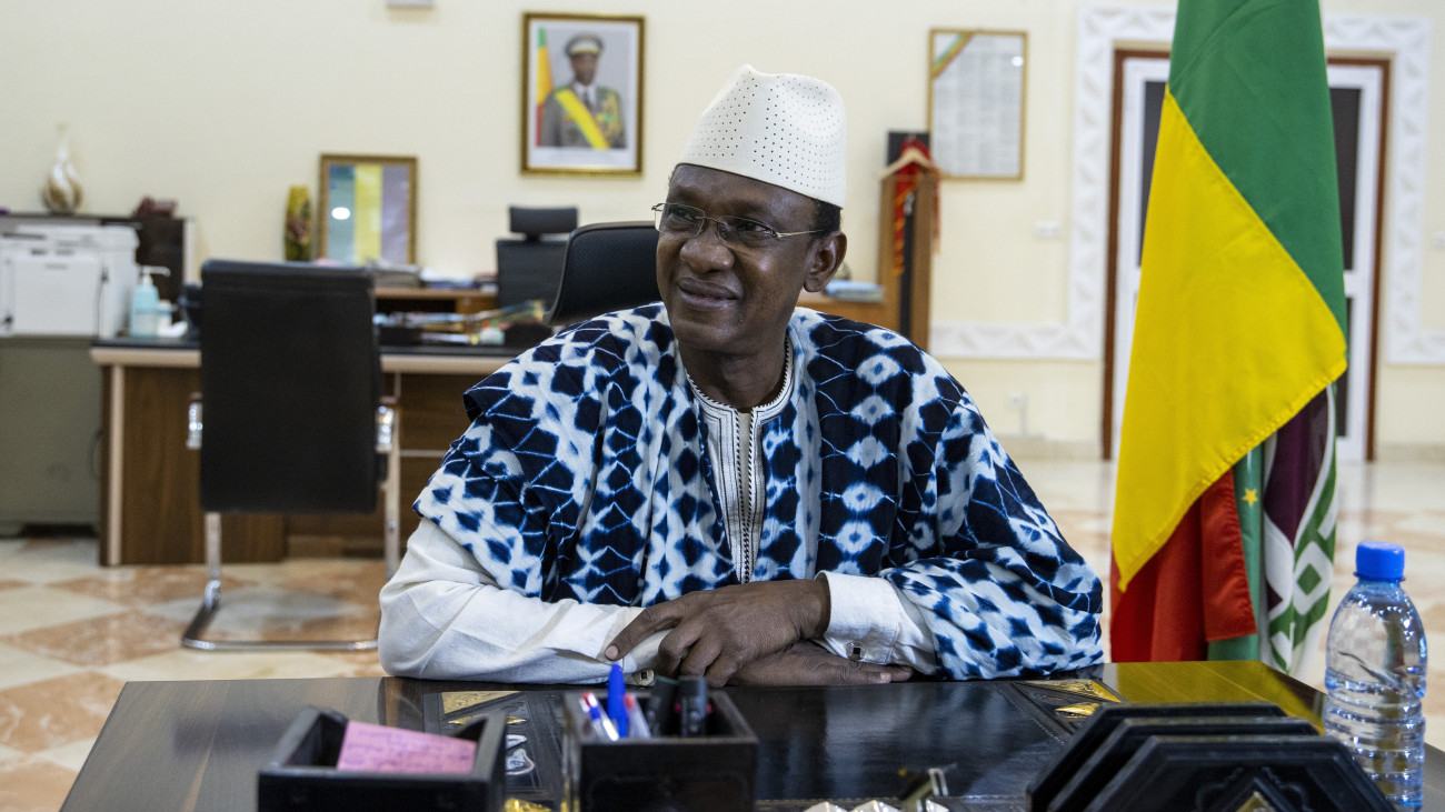 BAMAKO, MALI - FEBRUARY 2: Mali transitional Prime Minister Choguel MaigaĂ˘Ă˘Ă˘Ă˘Ă˘ speaks during an exclusive interview in Bamako, Mali on February 2, 2022. (Photo by Nacer Talel/Anadolu Agency via Getty Images)