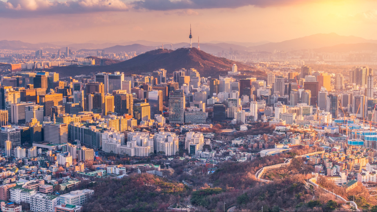 Sunset at Seoul City Skyline,South Korea