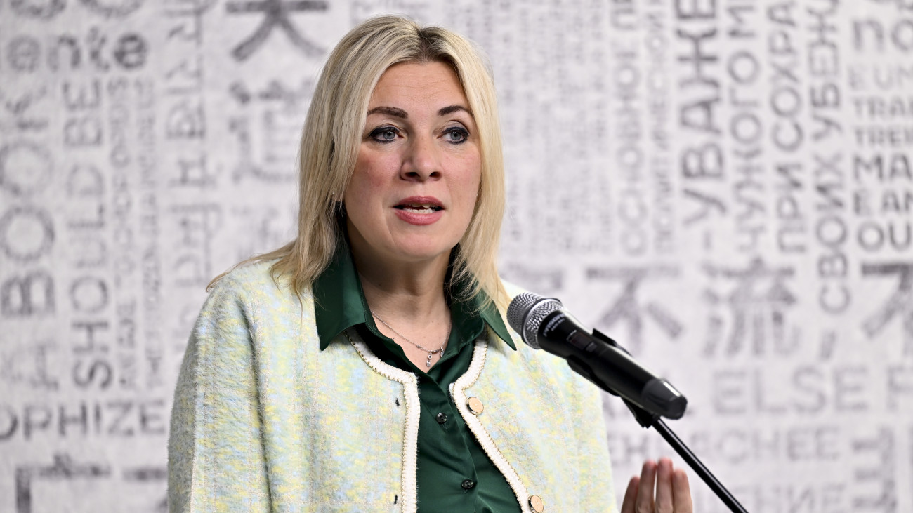 MOSCOW, RUSSIA - OCTOBER 15: Russias Foreign Ministry spokeswoman Maria Zakharova spoke during the opening ceremony of the BRICS+ Information and Cultural Media Center in Moscow, Russia on October 15, 2024. Ahead of the upcoming BRICS leaders Summit to be held in Russia next week, the BRICS+ Information and Cultural Media Center was opened in the capital city of Moscow to promote cultural and humanitarian cooperation. (Photo by Sefa Karacan/Anadolu via Getty Images)