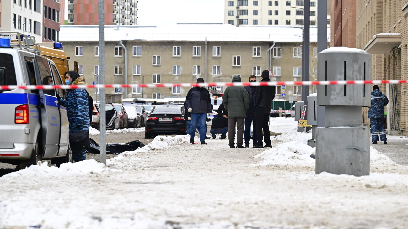 MOSCOW, RUSSIA - DECEMBER 17: A high-ranking general in the Russian armed forces and his assistant have been killed in an explosion in Moscow, Russia on December 17, 2024. Lt Gen Igor Kirillov, head of the Nuclear, Biological, Chemical Defence Forces (NBC), was leaving a residential block early on Tuesday when a device hidden in a scooter exploded, Russias Investigative Committee said. The device was detonated remotely, Russian security sources told. (Photo by Sefa Karacan/Anadolu via Getty Images)