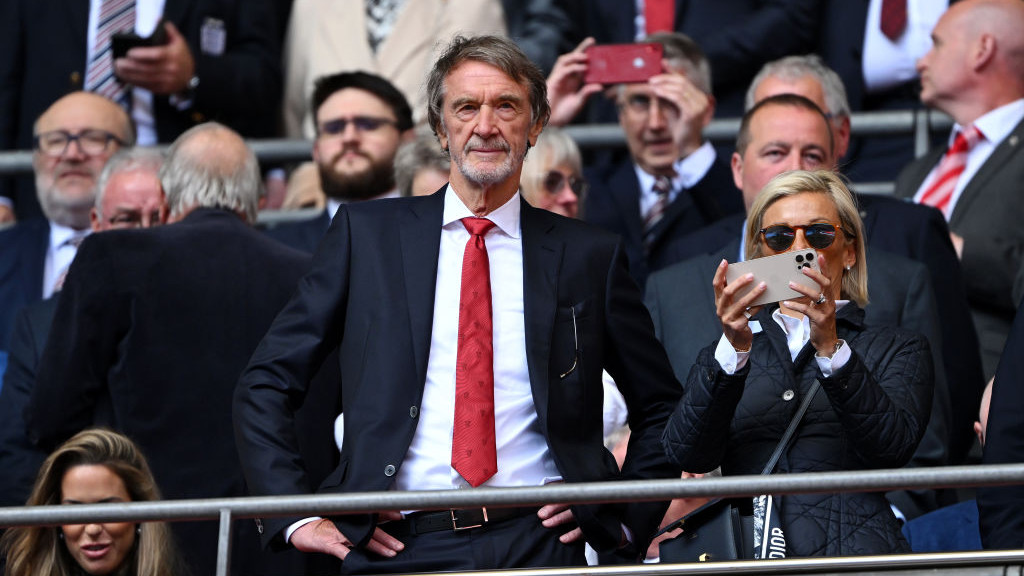 LONDON, ENGLAND - MAY 25: Sir Jim Ratcliffe, Minority Shareholder of Manchester United, looks on from the stands prior to the Emirates FA Cup Final match between Manchester City and Manchester United at Wembley Stadium on May 25, 2024 in London, England. (Photo by Mike Hewitt/)