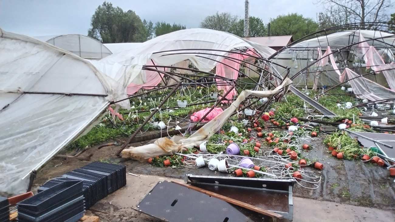 Óriási károk az éjjeli viharban, a jégeső letarolt egy kertészetet - térképek, videók, fotók