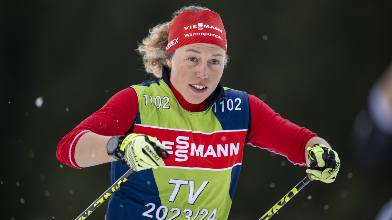 NOVE MESTO NA MORAVE, CZECH REPUBLIC - FEBRUARY 12: Laura Dahlmeier in action during the Training Women and Men at the IBU World Championships Biathlon Nove Mesto na Morave on February 12, 2024 in Nove Mesto na Morave, Czech Republic.