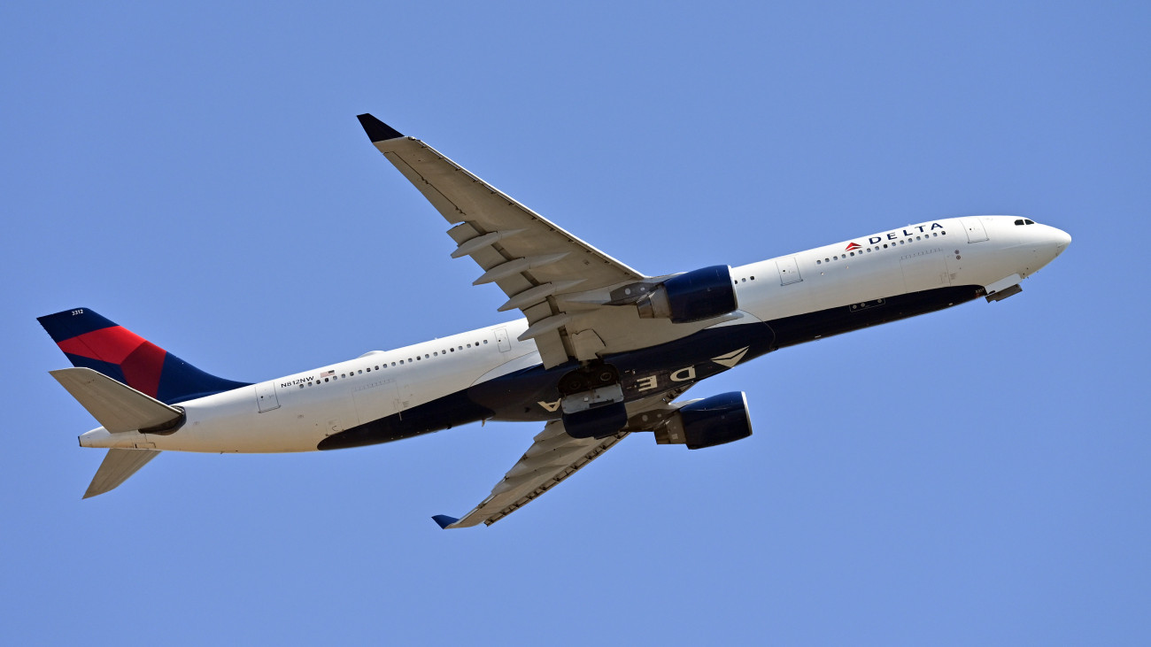 Airbus A330-900 Delta Airlines aircraft identification code N812NW at the international airport Leonardo Da Vinci. Fiumicino (Italy), July 08th, 2025 (Photo by Massimo Insabato/Archivio Massimo Insabato/Mondadori Portfolio via Getty Images)