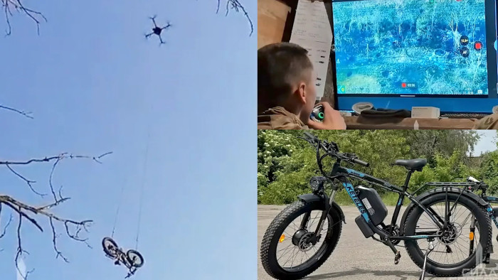 Drónról ledobott villanybicikli mentett meg egy ukrán katonát