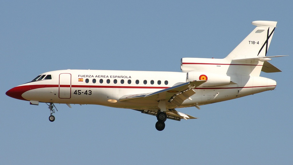 A spanyol kormány egyik Dassault Falcon 900B típus különgépe.