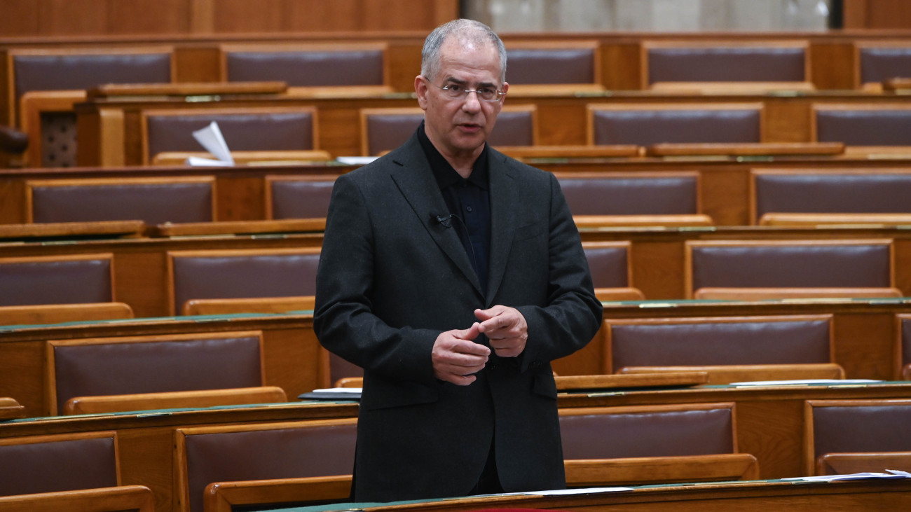 Kósa Lajos, a Fidesz képviselője azonnali kérdést tesz fel az Országgyűlés plenáris ülésén 2025. június 10-én.