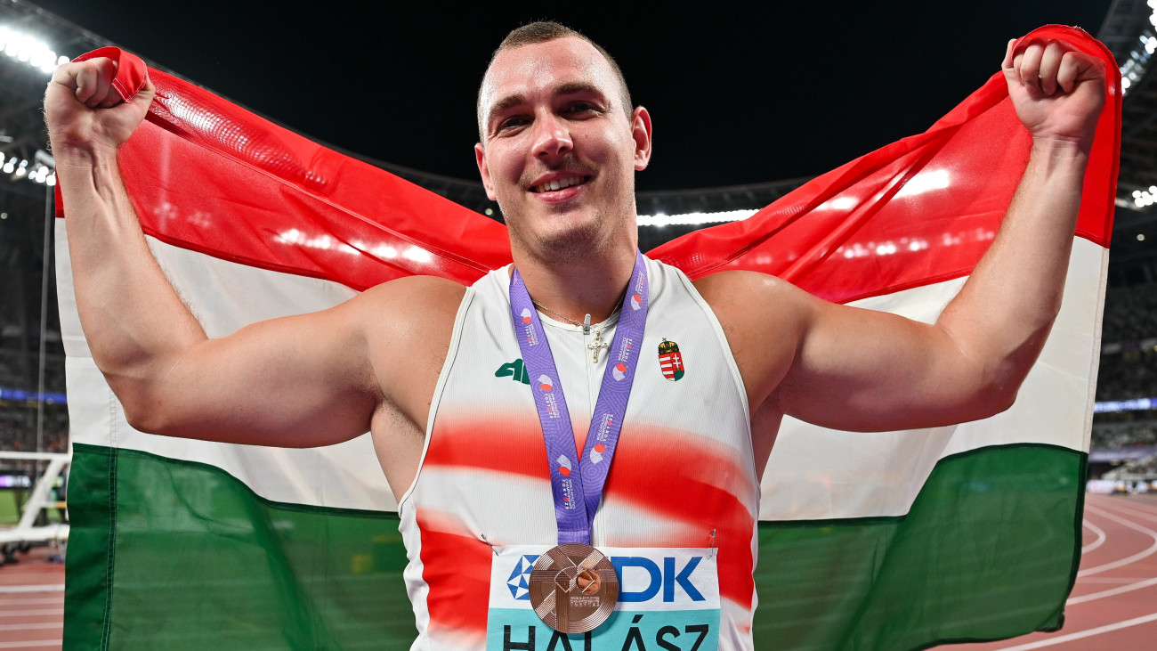 A bronzérmes Halász Bence a férfi kalapácsvetés döntője után a tokiói atlétikai világbajnokságon 2025. szeptember 16-án.