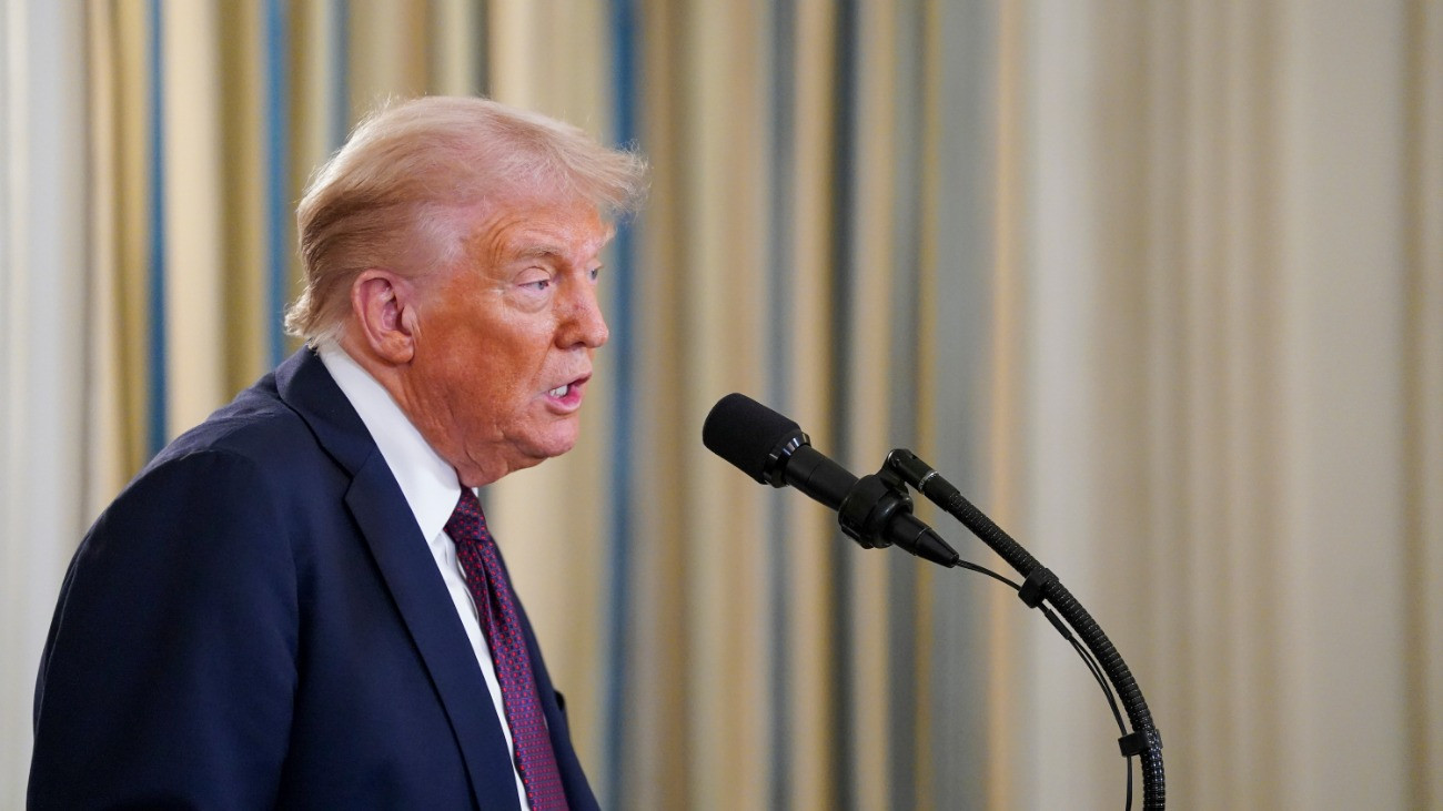 Washington, 2025. szeptember 29. Donald Trump amerikai elnök a Benjámin Netanjahu izraeli miniszterelnökkel tartott sajtóértekezleten a megbeszélésüket követően a washingtoni Fehér Házban 2025. szeptember 29-én. MTI/EPA pool/Will Oliver