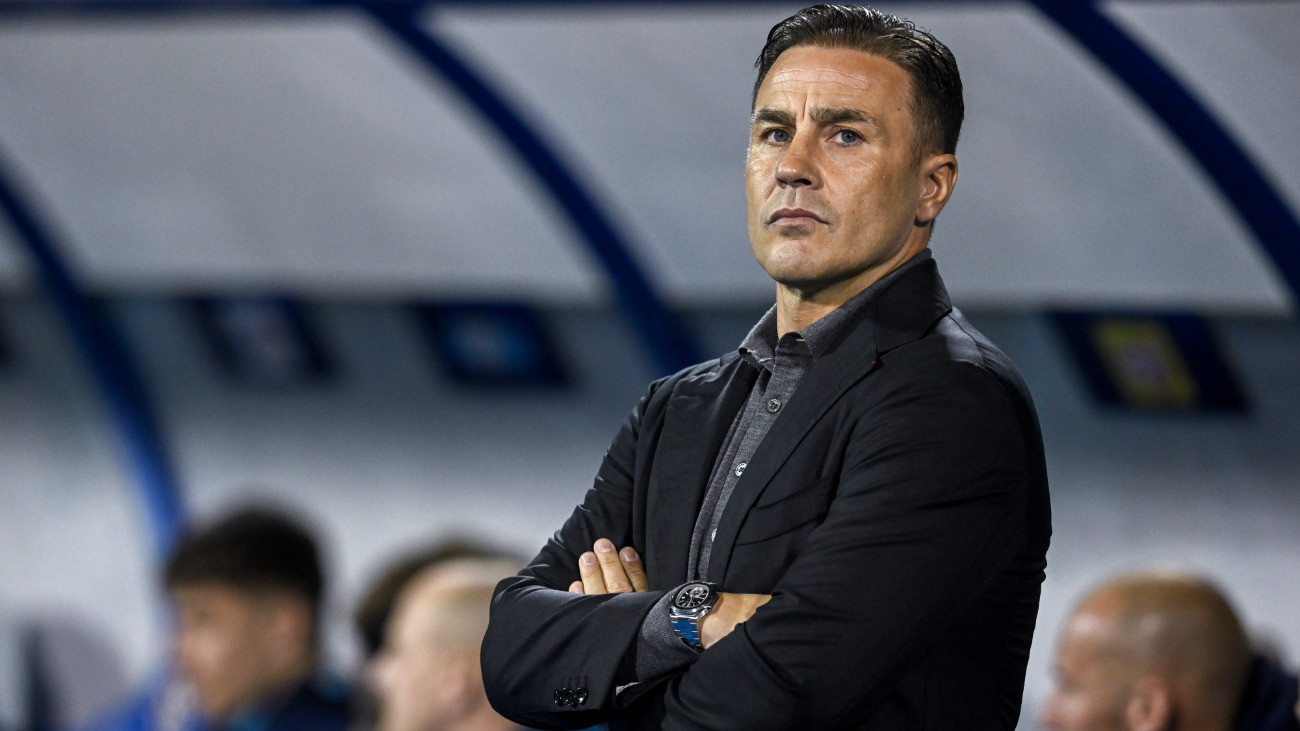 ZAGREB, CROATIA - JANUARY 29: Head Coach of Dinamo Zagreb Fabio Cannavaro looks on during the UEFA Champions League 2024/25 League Phase MD8 match between GNK Dinamo and AC Milan at Maksimir Stadium on January 29, 2025. in Zagreb, Croatia. (Photo by Marko Lukunic/Pixsell/MB Media/Getty Images)