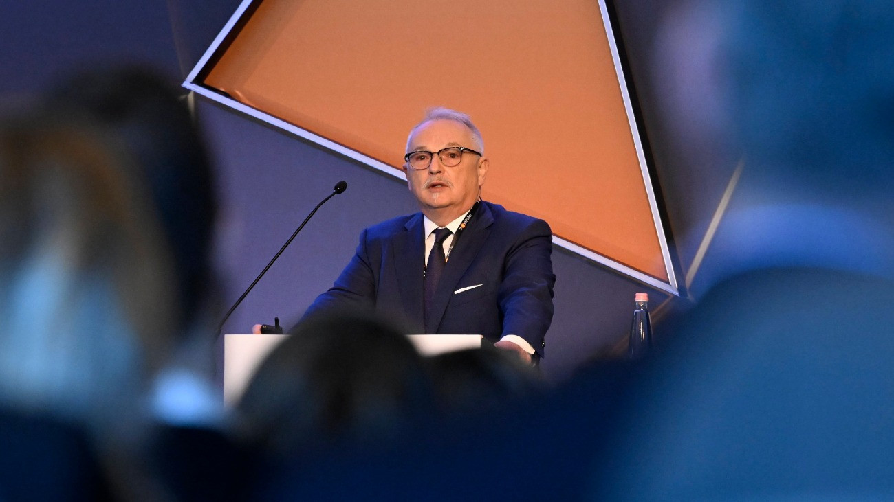 Hernádi Zsolt, a Mol elnök-vezérigazgatója elõadást tart a Portfolio Budapest Economic Forum 2023 rendezvényen a Hotel Marriott Budapest szállodában 2023. október 17-én.