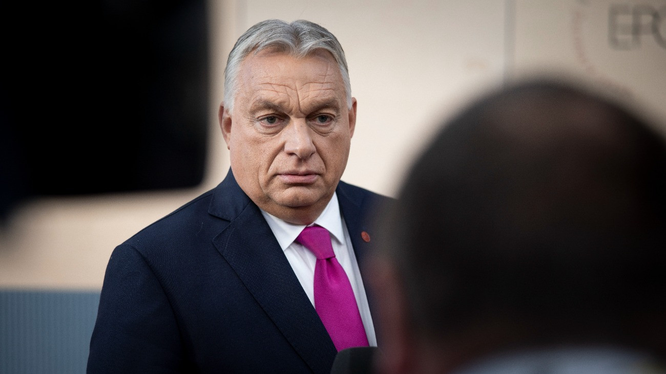 A Miniszterelnöki Kommunikációs Fõosztály által közreadott képen Orbán Viktor miniszterelnök nyilatkozik az Európai Politikai Közösség (EPK) 7. csúcstalálkozóján Koppenhágában 2025. október 2-án. Európai Politikai Közösség tagállamainak vezetõi félévente üléseznek. 