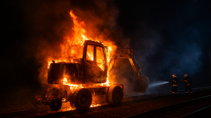 Nyugtat a MÁV, nem az ő munkagépük égett