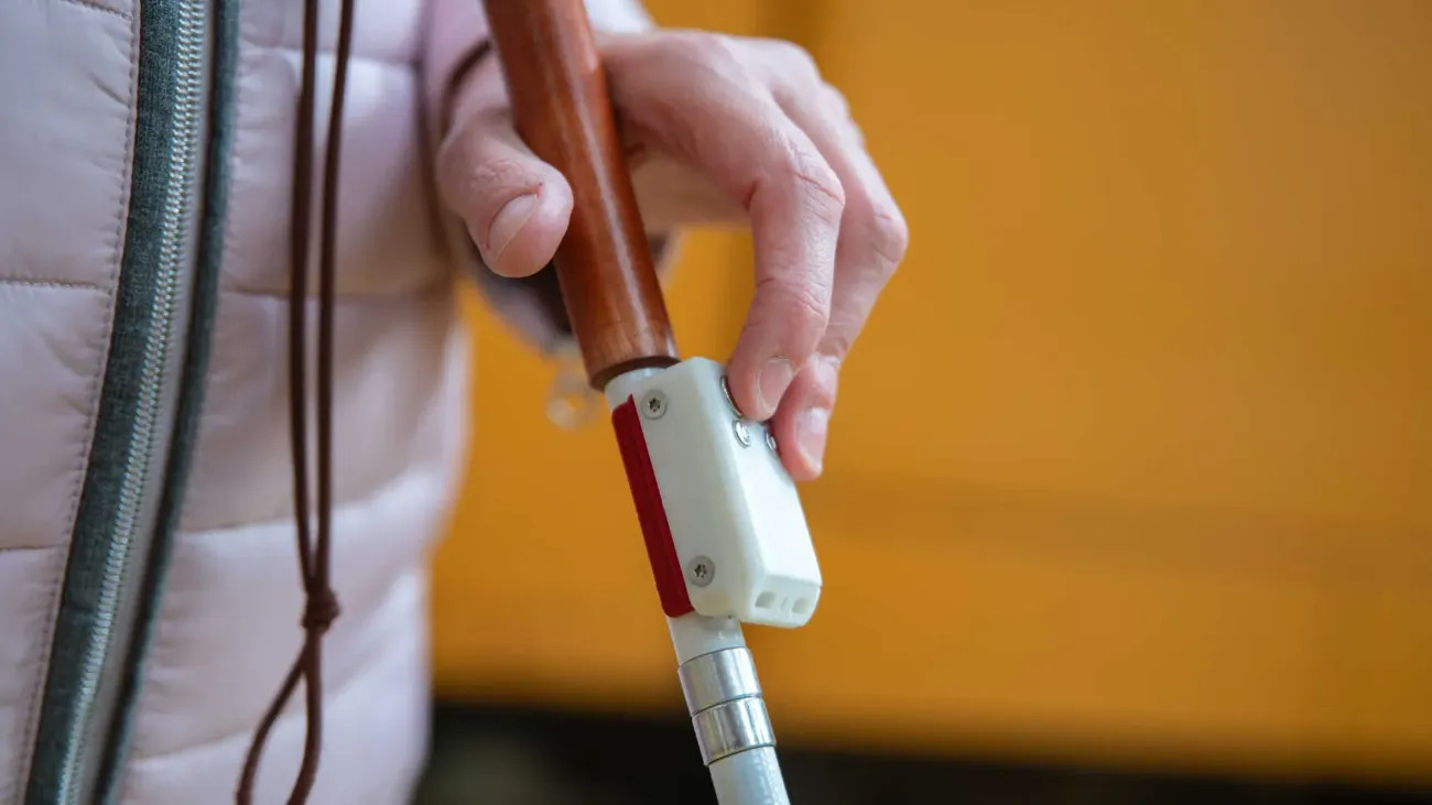 A villamosokon is tesztelik a vak és gyengénlátó utasok számára kifejlesztett szolgáltatást.Forrás: BKK