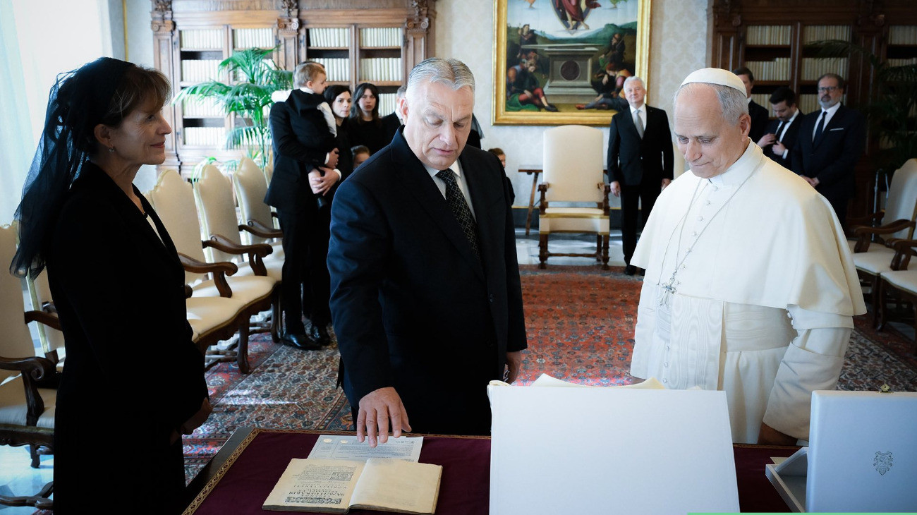 Orbán Viktor miniszterelnök és Lévai Anikó XIV. Leó pápánál járt a Vatikánban