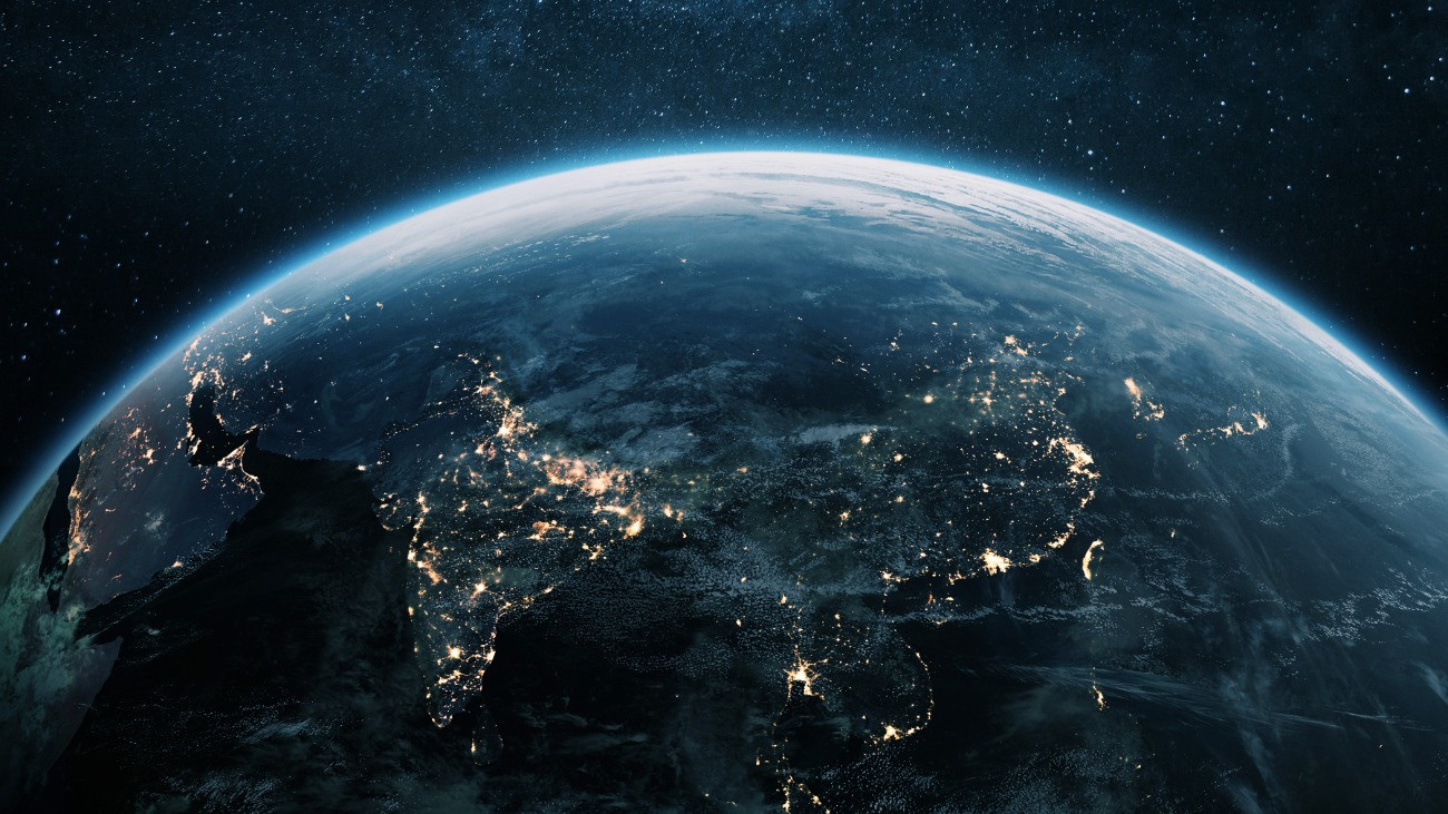 Ázsiai városok éjszakai fényei a világűrből szemlélve.Forrás: Getty Images/Alones Creative