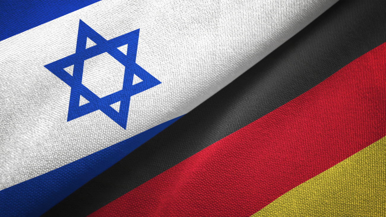Germany and Israel flag together realtions textile cloth fabric texture