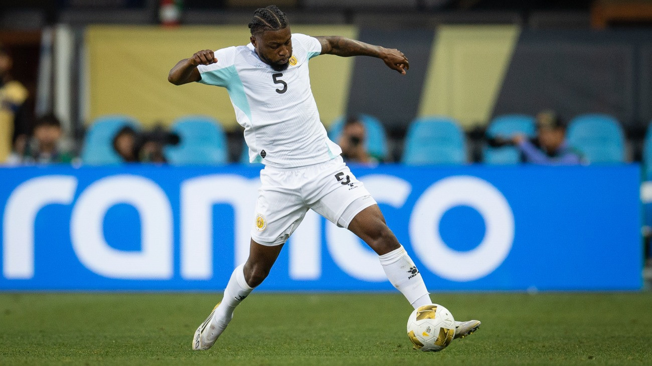 San Jose, Kalifornia, 2025. június 24., Sherel Floranus, a curaçaói válogatott labdarúgója a CONCACAF Gold Cup csoportmérkőzésén.