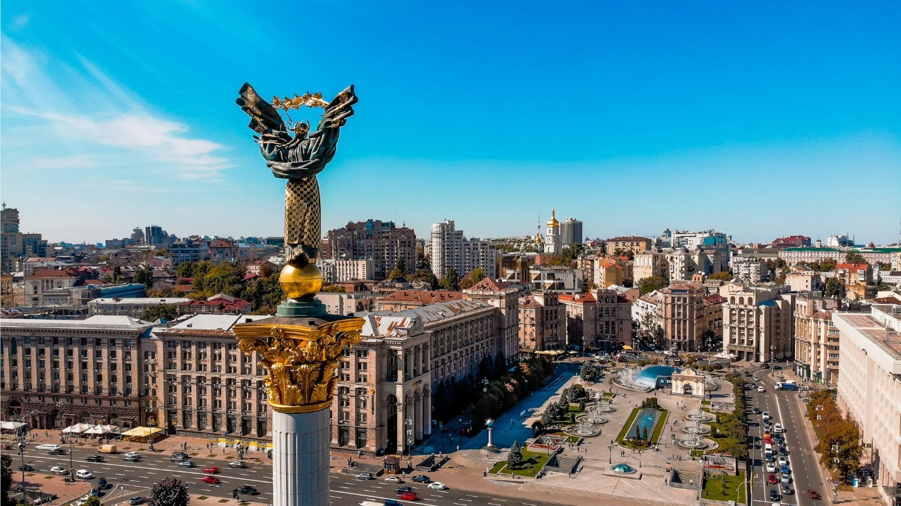 Ukrajna fővárosa, Kijev belvárosa.