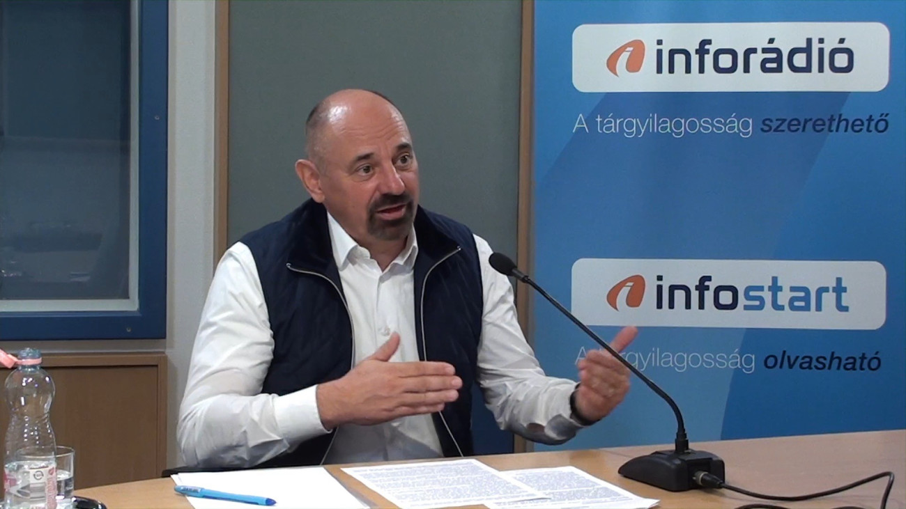 Takács Ernő, az Ingatlanfejlesztői Kerekasztal Egyesület elnöke az InfoRádió Aréna című műsorában