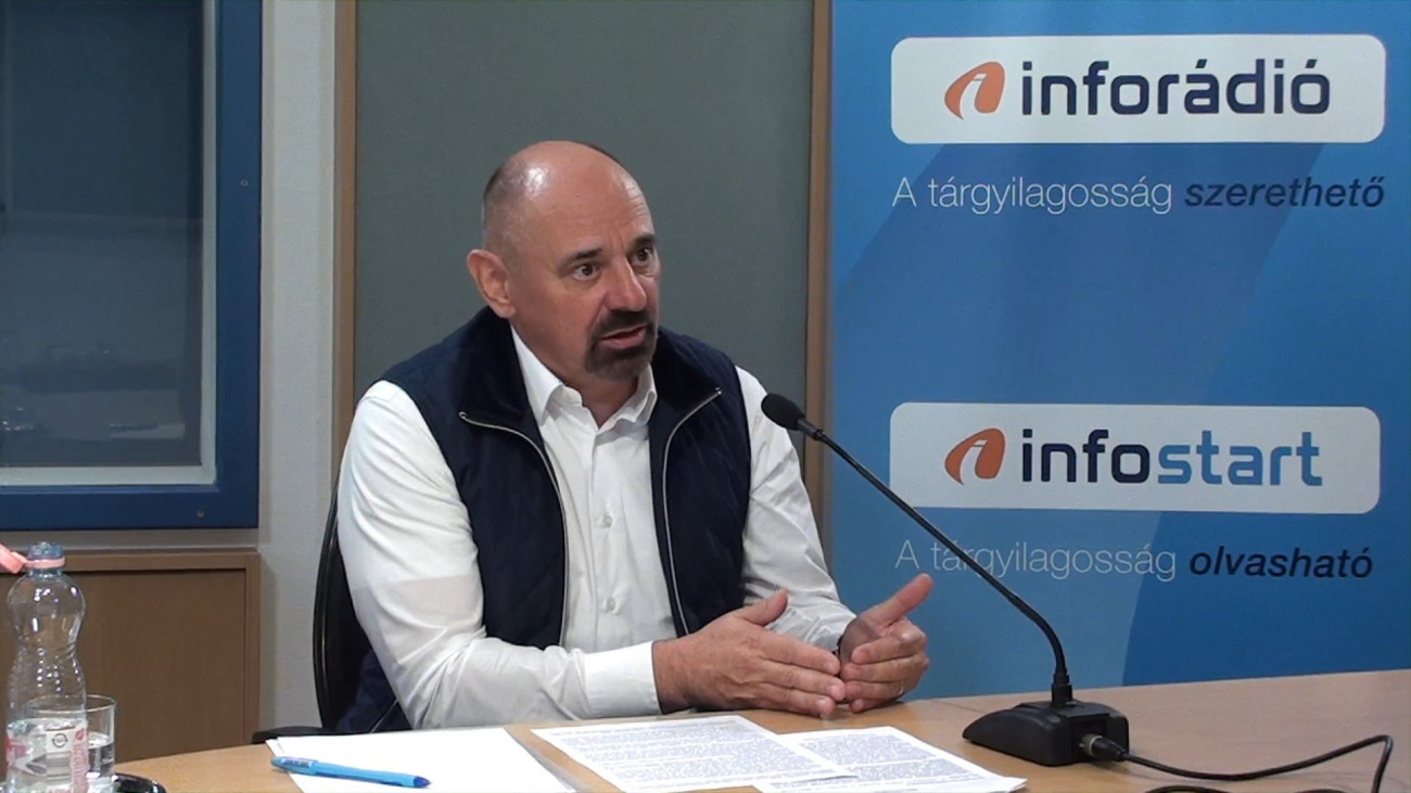 Takács Ernő, az Ingatlanfejlesztői Kerekasztal Egyesület elnöke az InfoRádió Aréna című műsorában
