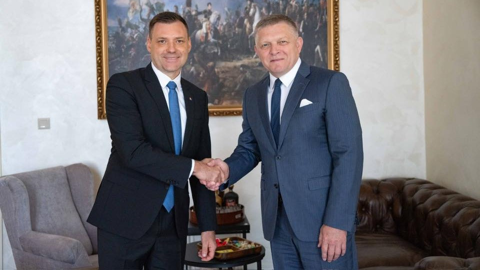 Tomás Taraba szlovák környezetvédelmi miniszter és Robert Fico szlovák kormányfő.