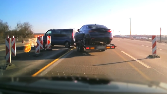 Ki csinál ilyet? Szürreális jelenet az M1-esen – videó