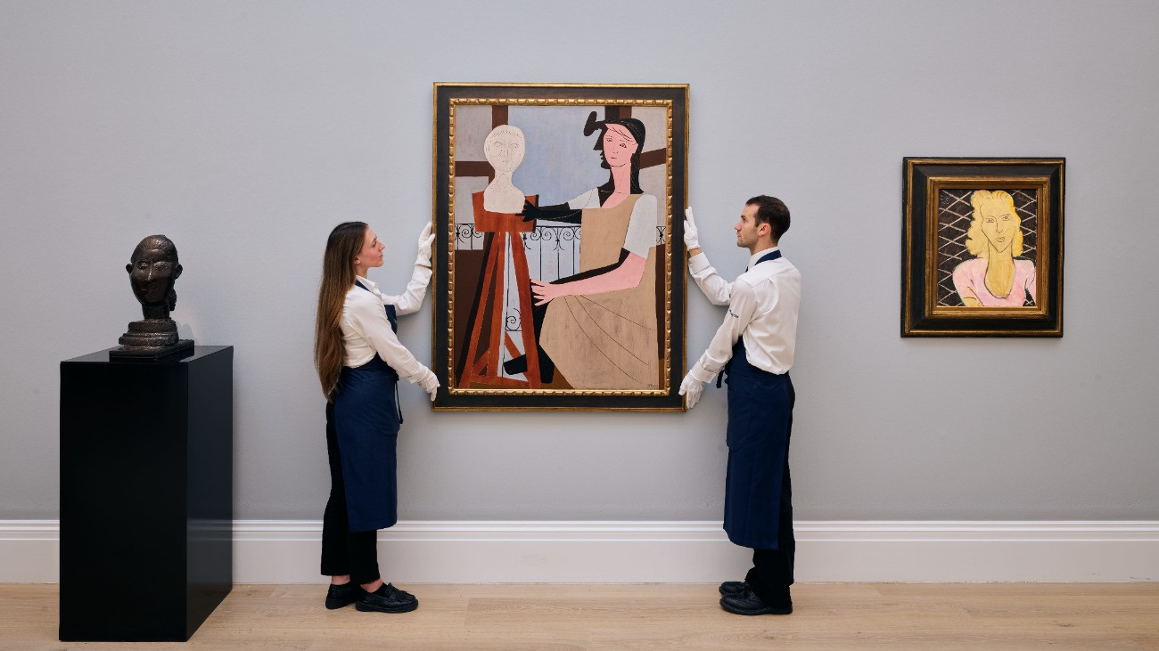 A Tete de Femme (Női fej) című, 1941-ben készült Picasso-festmény egy kiállításon.