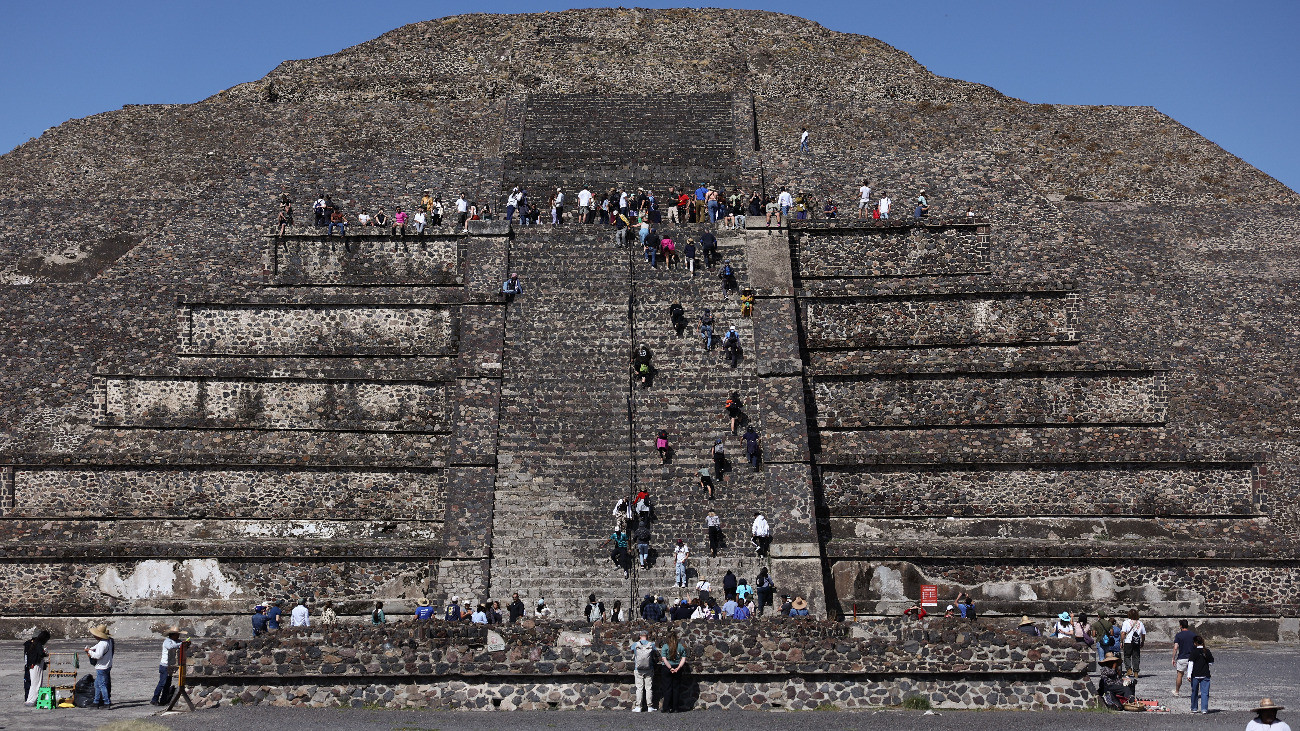 A view of the Pyramid of the Moon in Teotihuacan, Mexico on October 29, 2025. (Photo by Jakub Porzycki/NurPhoto via Getty Images)