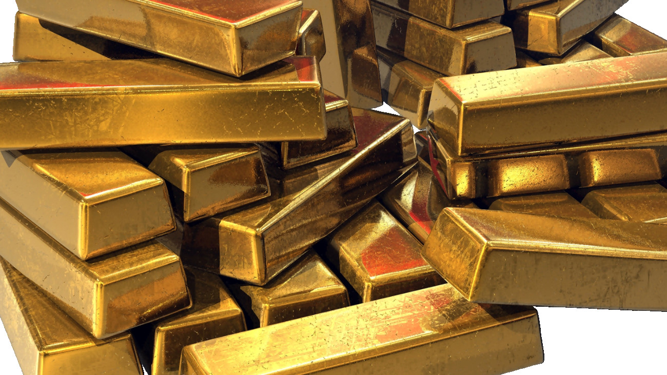 Aranyrudak egymás hegyén-hátán.