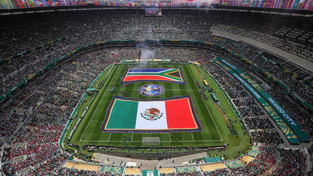 A mexikóvárosi Azték Stadion a 2026-os labdarúgó-világbajnokság A csoportja elsõ fordulójának MexikóDél-Afrika nyitómérkõzése elõtt 2026. június 11-én.
