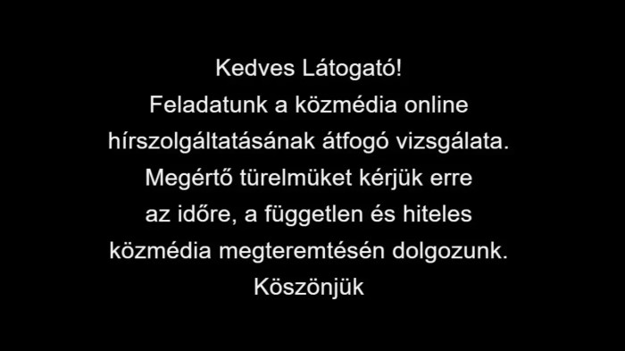 Újabb üzenet jelent meg a közmédia online oldalán