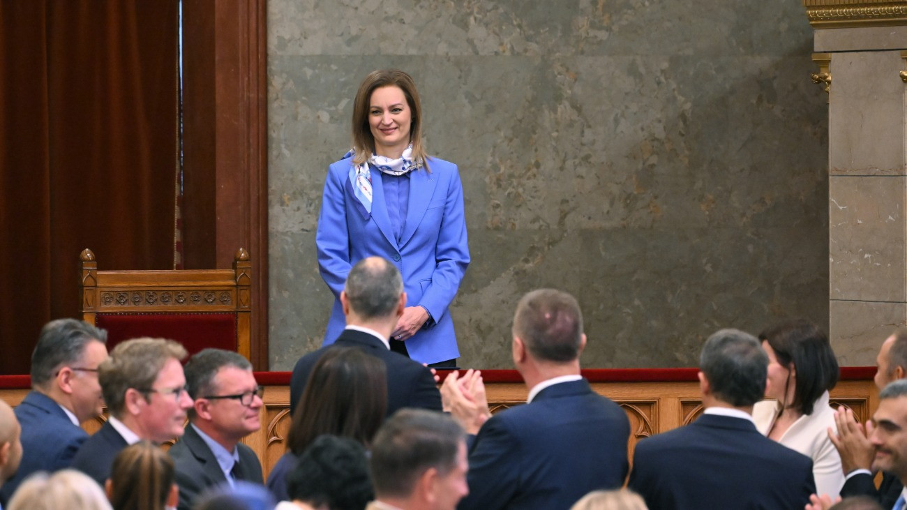 Forsthoffer Ágnes, a köztársasági elnök jogköreit gyakorló házelnök az Országgyûlés rendkívüli ülésén 2026. július 21-én.