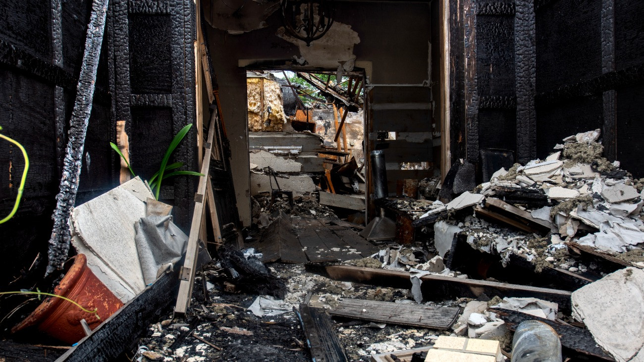 Building ruble after devastating fire