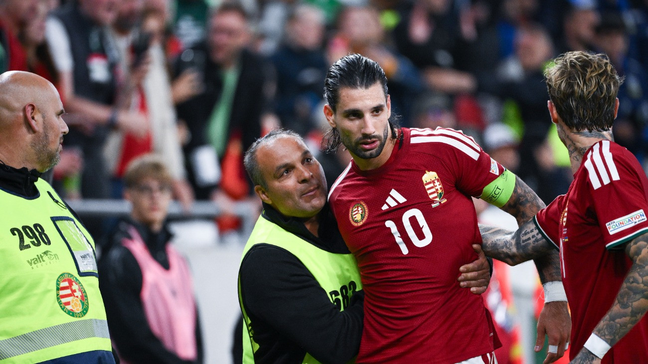 Szoboszlai Dominik (j2) a labdarúgó UEFA Nemzetek Ligája B-divíziójának Magyarország - Ukrajna nyitómérkõzésén a Puskás Arénában 2026. szeptember 25-én.