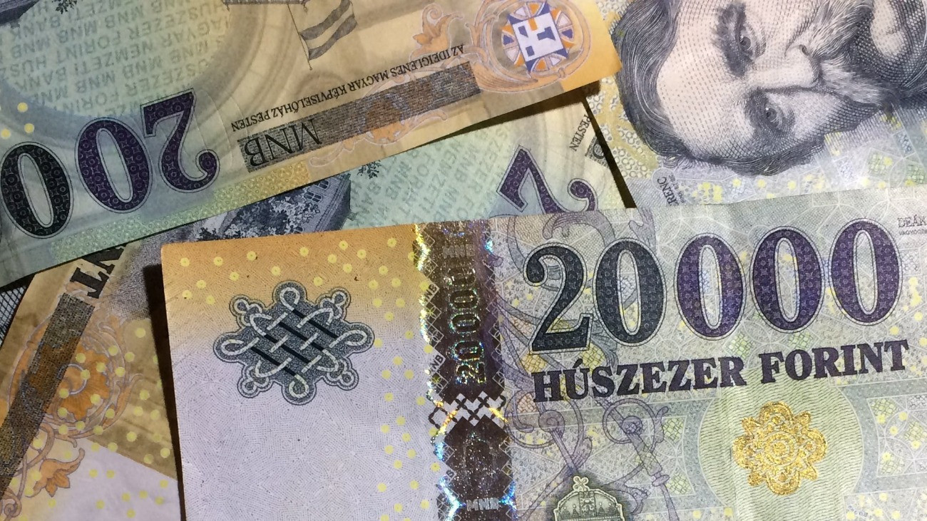Forint, bankjegyek, pénz, illusztráció.