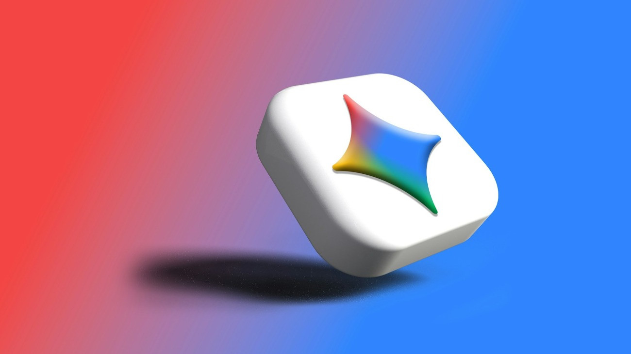 A Google saját mesterséges intelligenciájának, a Gemininek a logója 3D illusztráción.