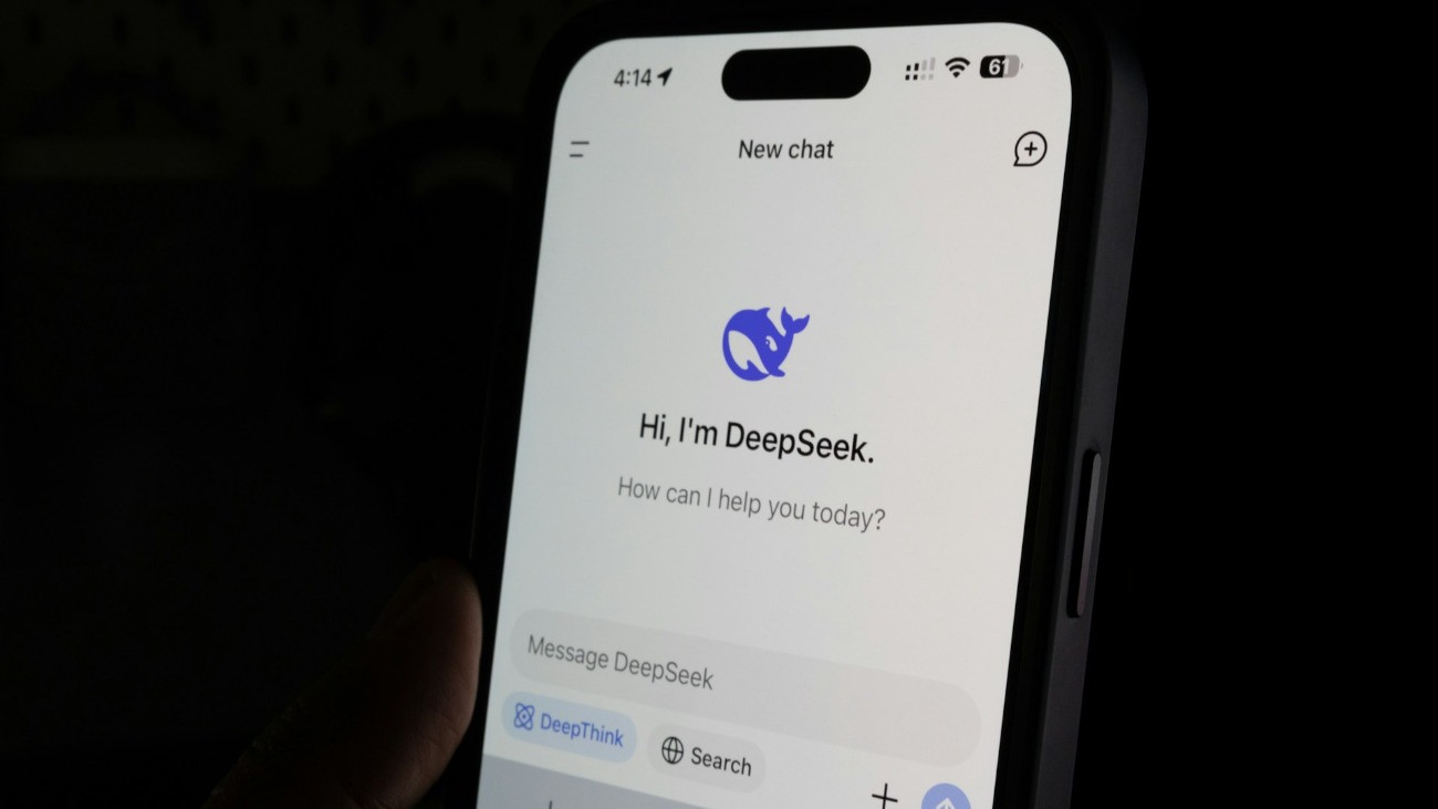 A kínai DeepSeek chatbot (mesterséges intelligencia) kezelőfelülete.